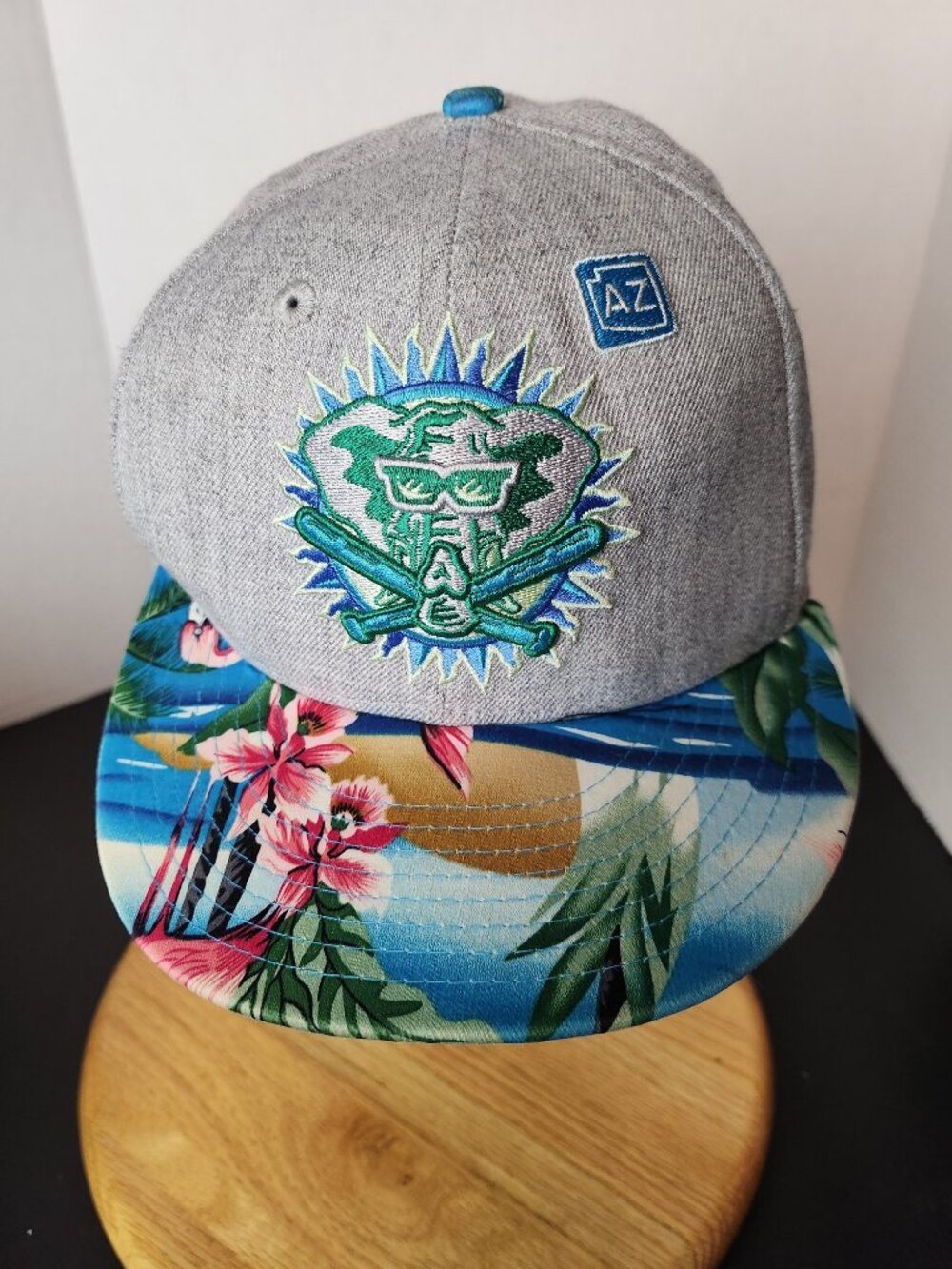New Era 9FIFTY Oakland A's Spring Training Snapback Hat Hawaiian Floral Grey